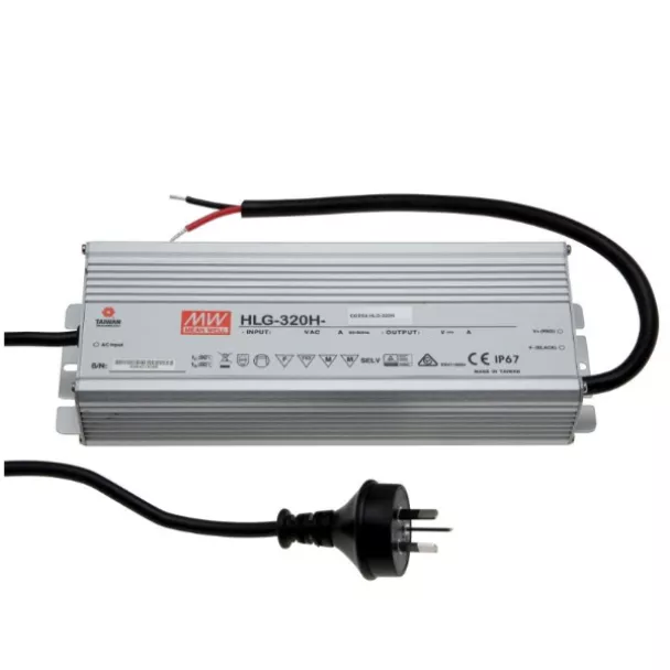 MEAN WELL HLG-320H-12 IP67 12V 320-Watt Waterproof LED Driver with